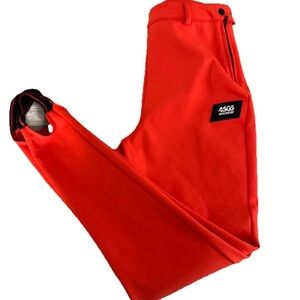 ASOS 4505 Ski & Snow Stirrup Pants US 6 EU 38 Orange Fleece Lined Cold Gear